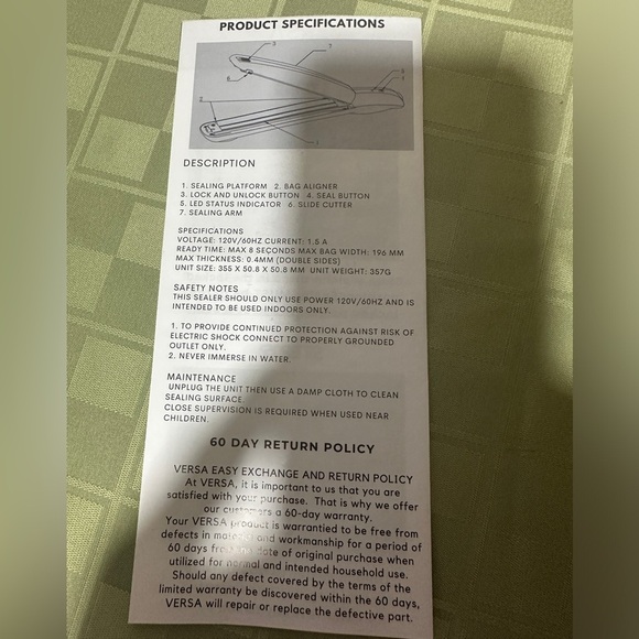 Versa Bag Sealer - Picture 2 of 7